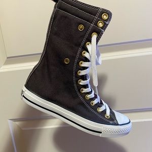 Extra High Fold Over Grey Converse